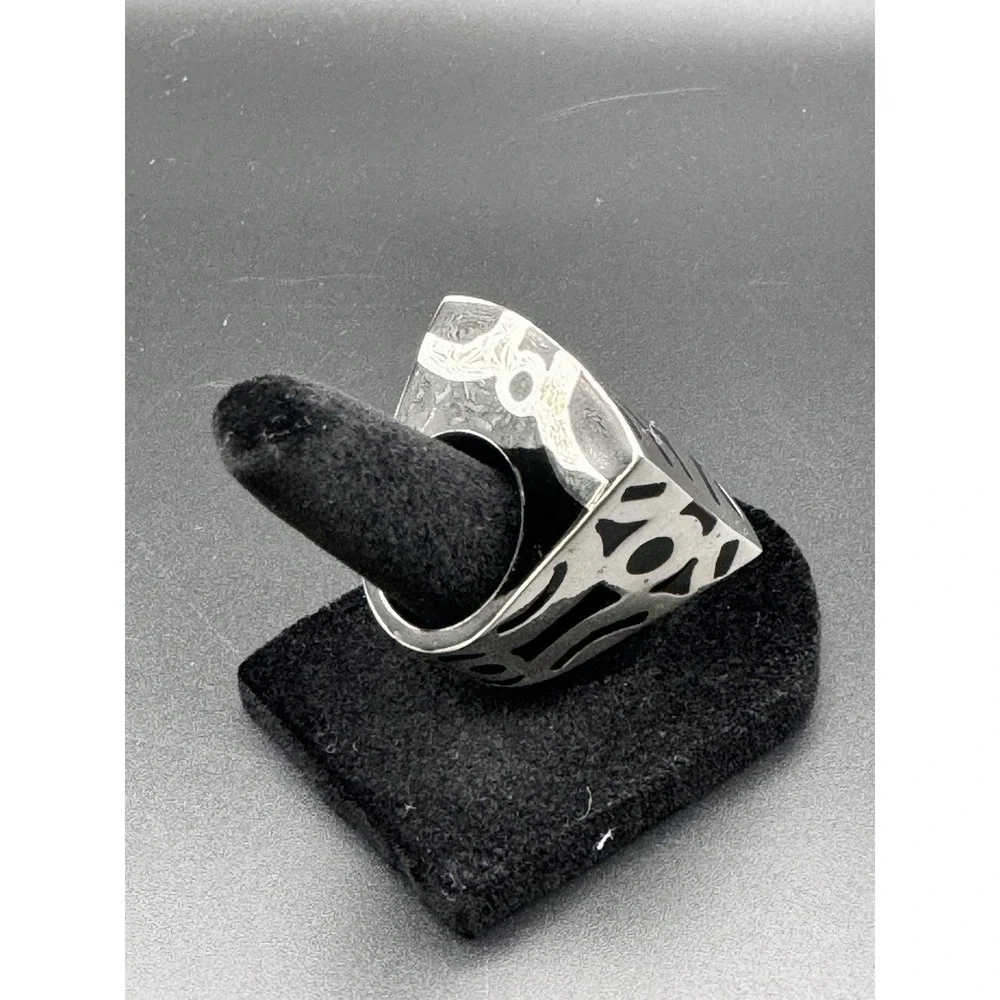F. Speranza Mexico .925 Sterling Silver Modernist Shield Ring 19.25g Sz 6.5